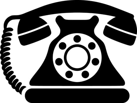 Vector vintage telephone vector icon silhouette illustration