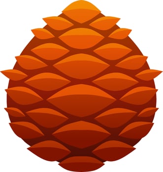 Autumn pinecone vector illustration. Conifer cone fall season icon from pine tree. Autumn graphic resource for autumn icon, sign, symbol or decoration. Pine cone with gradient color for fall season