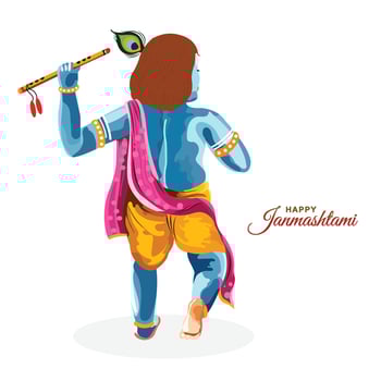 Colorful religious krishna janmashtami card background vector