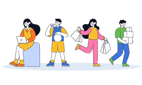 Vector people activity flat vector illustration