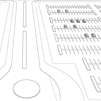 3D illustration of parking and carport vector