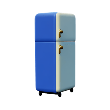 3d illustration fridge refrigerator png