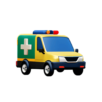 Ambulance vehicle 3d medical and healthcare icon png