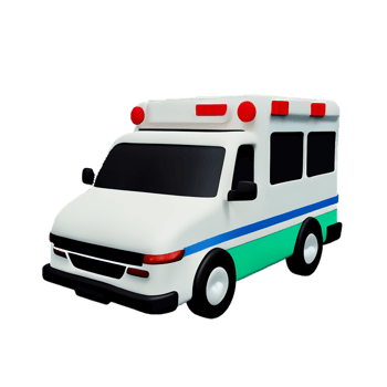 Ambulance vehicle 3d medical and healthcare icon png