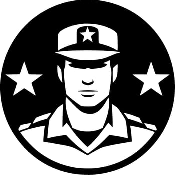 Army, Black and White Vector illustration
