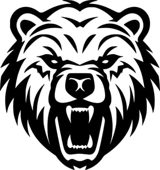 Bear, Black and White Vector illustration