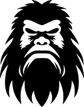 Bigfoot - Black and White Isolated Icon - Vector illustration