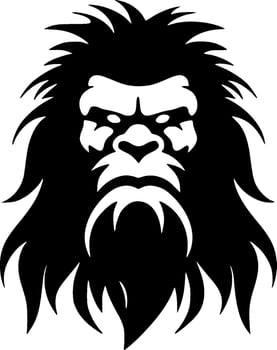 Bigfoot, Black and White Vector illustration