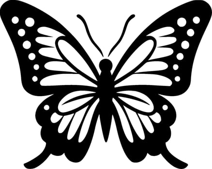 Butterfly, Black and White Vector illustration
