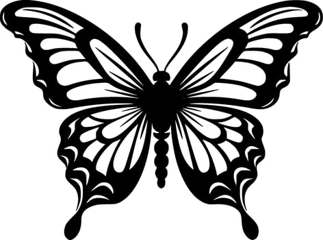 Butterfly - Black and White Isolated Icon - Vector illustration