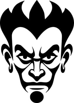 Clown, Minimalist and Simple Silhouette - Vector illustration