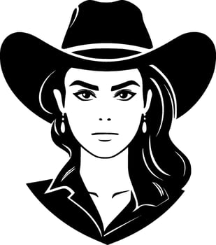 Cowgirl - High Quality Vector Logo - Vector illustration ideal for T-shirt graphic
