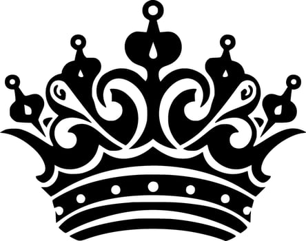 Crown - Black and White Isolated Icon - Vector illustration
