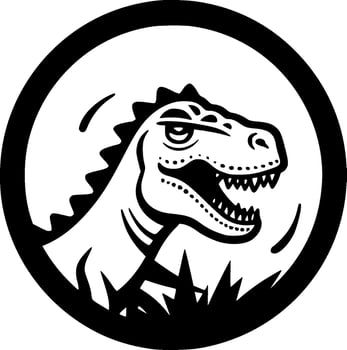 Dino - Black and White Isolated Icon - Vector illustration