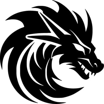 Dragon, Minimalist and Simple Silhouette - Vector illustration