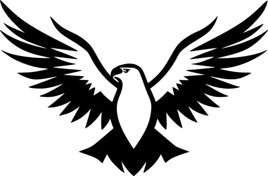 Eagle - Black and White Isolated Icon - Vector illustration