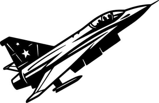 Fighter Jet, Minimalist and Simple Silhouette - Vector illustration