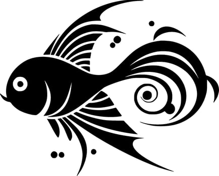 Fish, Black and White Vector illustration