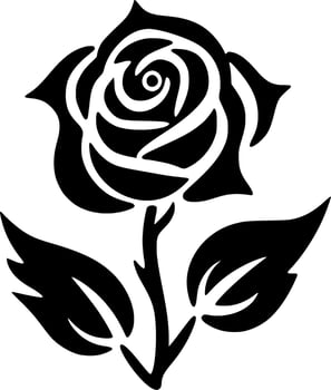Flower, Black and White Vector illustration