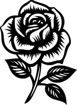 Flower - Black and White Isolated Icon - Vector illustration