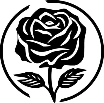 Flower, Black and White Vector illustration