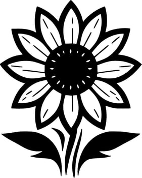 Flower, Black and White Vector illustration