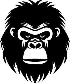 Gorilla - Black and White Isolated Icon - Vector illustration
