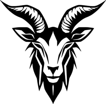 Goat, Black and White Vector illustration