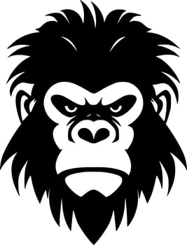 Gorilla, Minimalist and Simple Silhouette - Vector illustration
