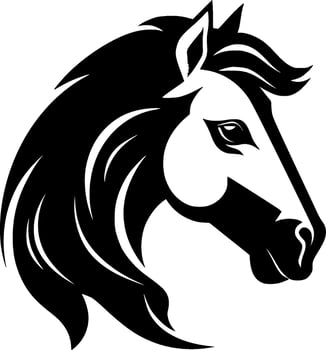 Horse - Black and White Isolated Icon - Vector illustration