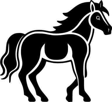 Horse - Minimalist and Flat Logo - Vector illustration