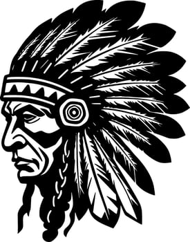 Indian Chief, Minimalist and Simple Silhouette - Vector illustration