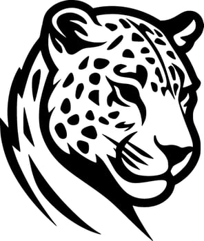 Leopard, Black and White Vector illustration