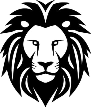 Lion, Black and White Vector illustration