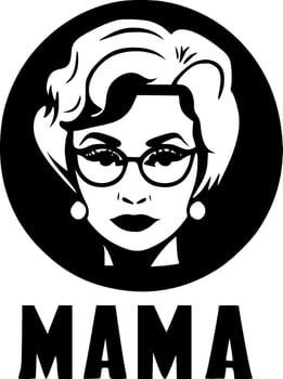 Mama, Black and White Vector illustration