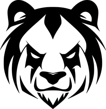 Panda - Black and White Isolated Icon - Vector illustration