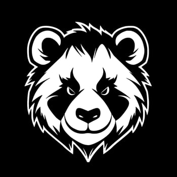 Panda - Black and White Isolated Icon - Vector illustration
