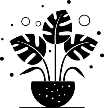 Plants, Black and White Vector illustration