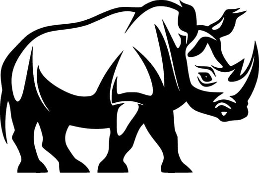 Rhinoceros, Minimalist and Simple Silhouette - Vector illustration