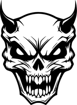 Skull - Black and White Isolated Icon - Vector illustration