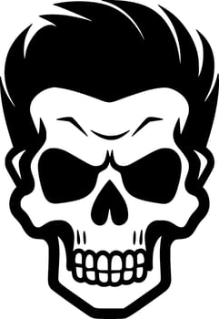Skull, Black and White Vector illustration