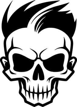 Skull, Black and White Vector illustration