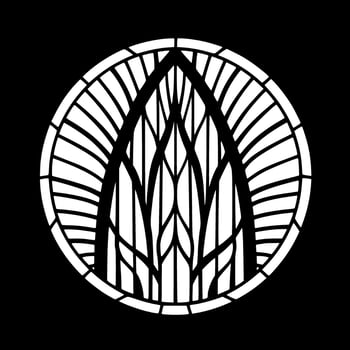 Stained Glass, Black and White Vector illustration