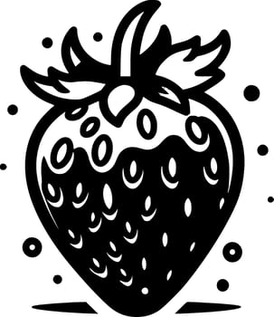 Strawberry, Black and White Vector illustration