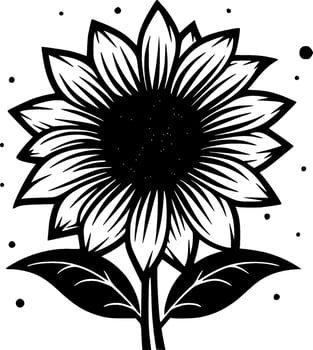 Sunflower, Minimalist and Simple Silhouette - Vector illustration