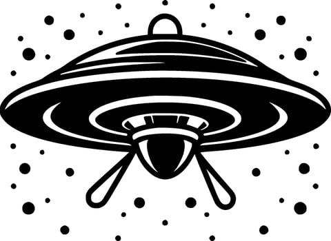 UFO - Minimalist and Flat Logo - Vector illustration
