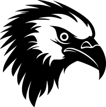 Vulture, Black and White Vector illustration