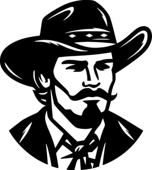 Western - Black and White Isolated Icon - Vector illustration