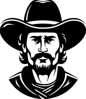 Western, Black and White Vector illustration