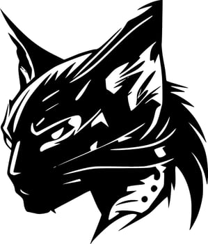Wildcat, Black and White Vector illustration